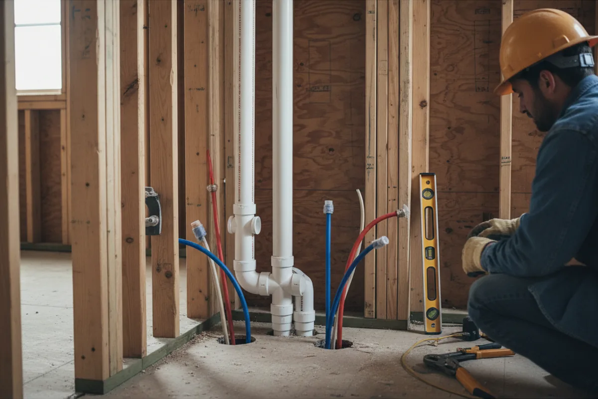Drain and supply rough-in during Leak Detection in Jenkins